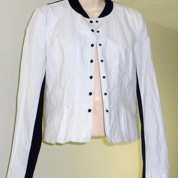 Kenneth Cole Snap Front White/Black Jacket 12P - Picture 5 of 8